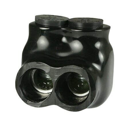 ASI Single Sided Multi Tap Connector 6- 3/0 AWG 2 Port, 600 Volt, Black Insulation AICS3-0-2